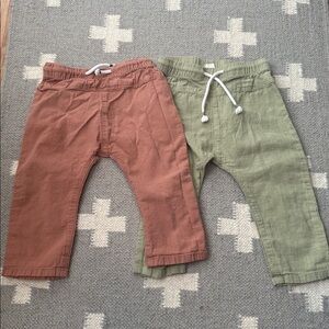 Set of 2 Harem Style Linen Pants